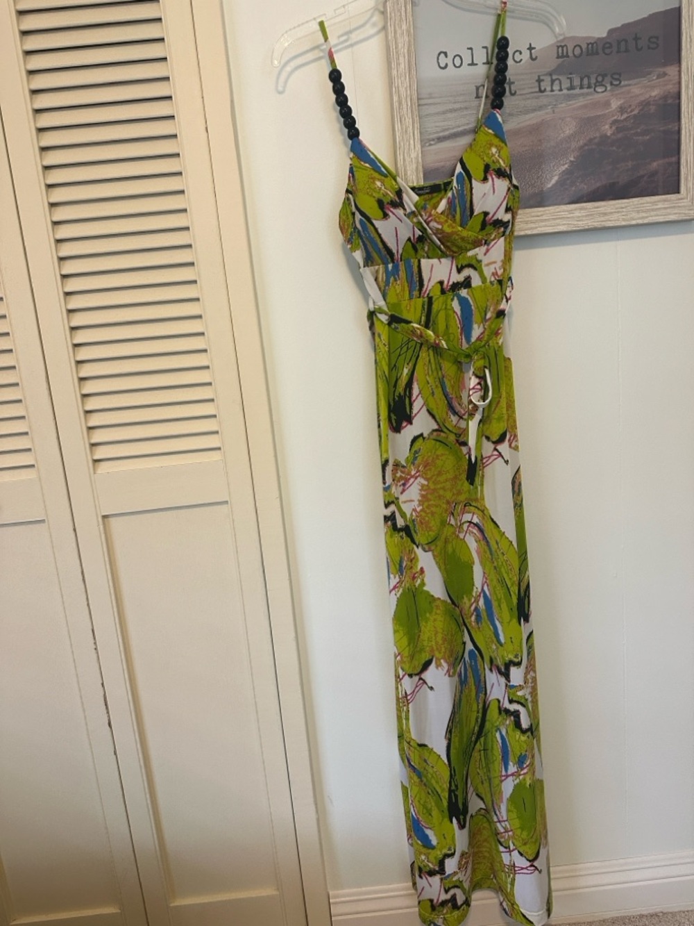 NWOT Size Small Essentials by Milano Green Floral Maxi Dress - Picture 1 of 4
